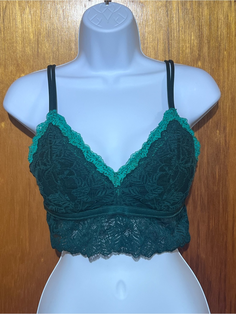 Auden Lightly Lined Bralette in Emerald Green Color Size Large